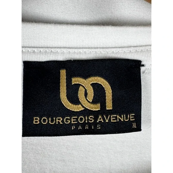 Bourgeois Avenue Paris Mens XL T-Shirt Boxing Novelty‎ Beaded Streetwear Hip Hop - Picture 5 of 9